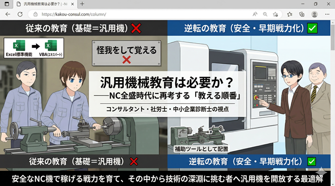 汎用機械教育は必要か? ——NC全盛時代に再考する「教える順番」